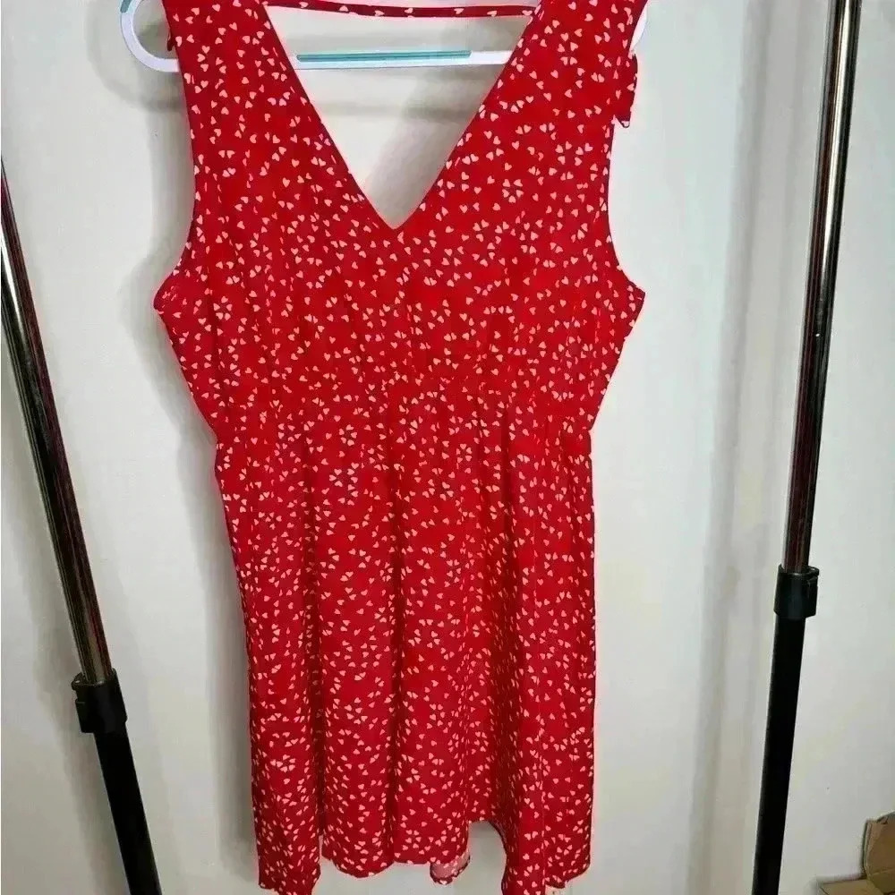 SHEIN Adorable red heart dress with tie shoulder straps, lightweight, size 2XL - Picture 5 of 6
